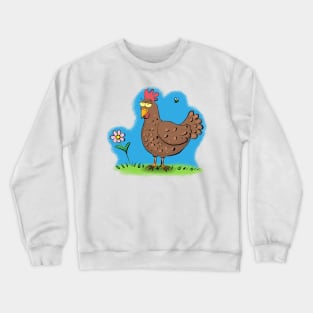 Funny farmyard chicken cartoon Crewneck Sweatshirt